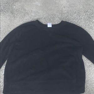 fluffy black crew neck
